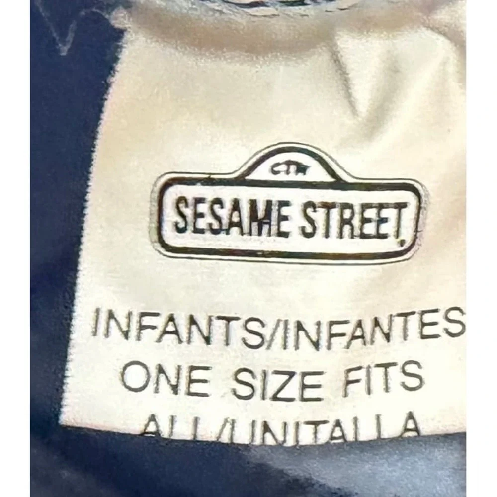 Vintage Sesame Street Cookie Monster Infant Fleece Hat Mittens Set Blue One Size